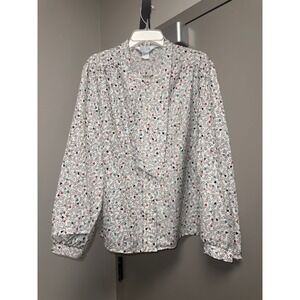 Vintage Cape Cod Match Mates Women's Geometric Print Button Up Blouse Size 20